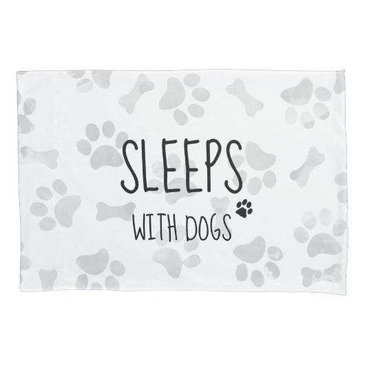 犬をテーマにしたベッドルームポープリント犬と眠る 枕カバー (正面)