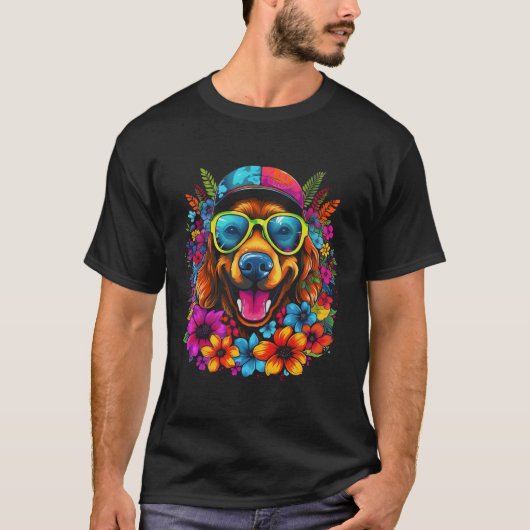 犬をテーマにしたヴィンテージスタイル Tシャツ (正面)