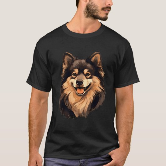 犬をテーマにしたヴィンテージスタイル Tシャツ (正面)