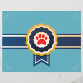 犬をテーマにした誕生日の子犬の養子縁組の証明書 (裏面)