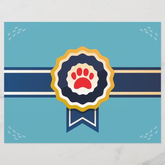 犬をテーマにした誕生日の子犬の養子縁組の証明書 (裏面)