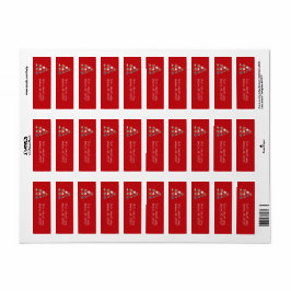 犬をテーマにした赤いクリスマス ラベル