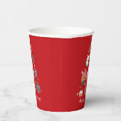 犬をテーマにした赤いクリスマス 紙コップ (右)