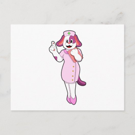 犬をナース ポストカード (正面)