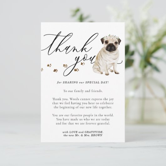 犬をパグしてありがとう結婚。 エンクロージャーカード (スタンド正面)