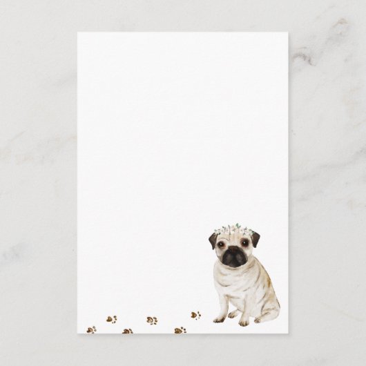 犬をパグしてありがとう結婚。 エンクロージャーカード (裏面)