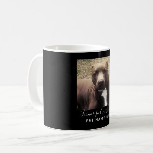 犬を亡くしたペットの記念写真ブラッパーソナライズされたク  コーヒーマグカップ (正面左)