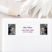 犬を使った写真のパーソナライズモダン差出人住所 ラベル (インサイチュ)