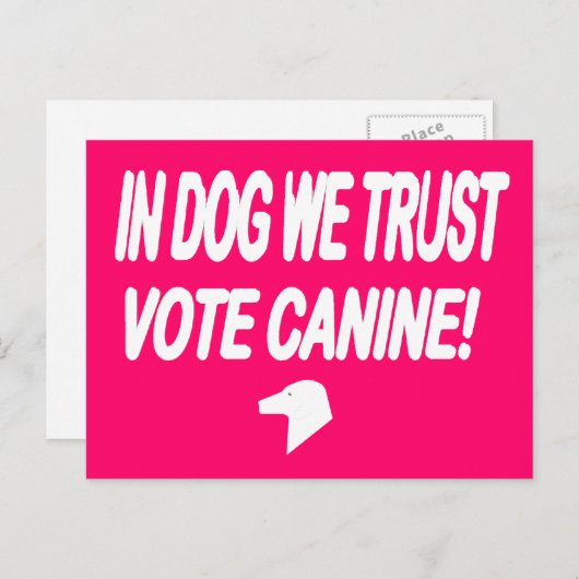犬を信頼する投票犬と白い文字葉書 ポストカード (正面/裏面)