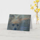犬を失う。ペットの喪失。哀悼悔やみや弔慰 カード (黄色い花)