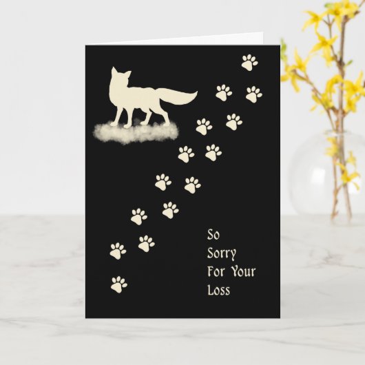 犬を失った時のお悔やみのカード カード (黄色い花)