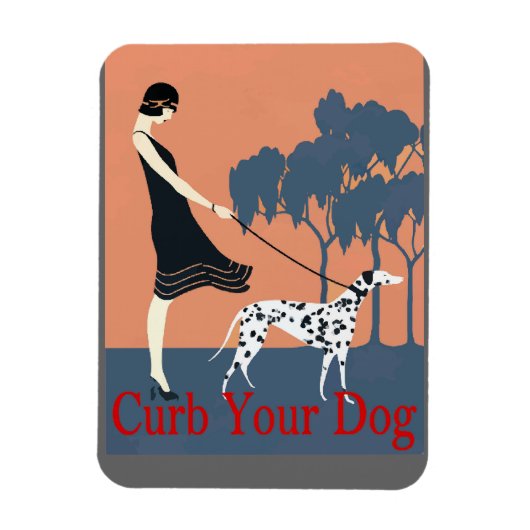 犬を巻き込み、文字を追加 マグネット (縦)