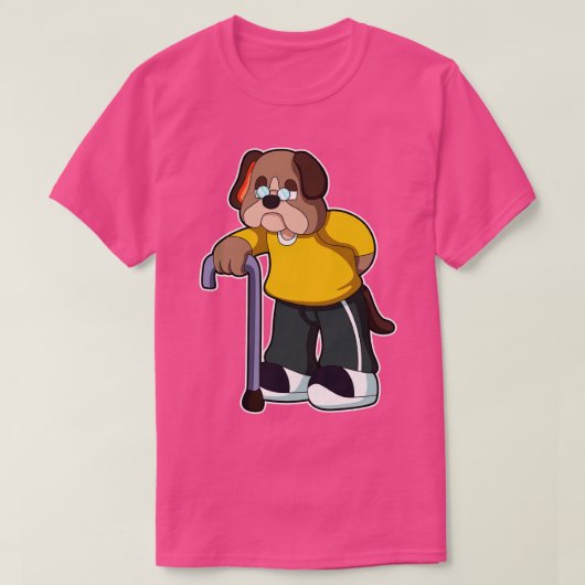 犬を年金受給者として歩く援助 Tシャツ (デザイン正面)