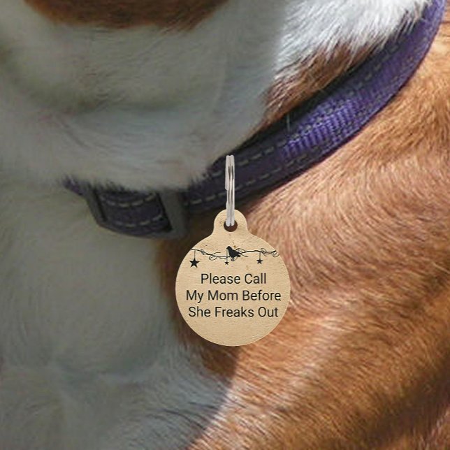 犬を怖がらせる前に母に電話するラベル ペット　ネームタグ (クリエイターアップロード済み)