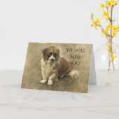 犬を恋しく思お前に悲しませる カード (黄色い花)