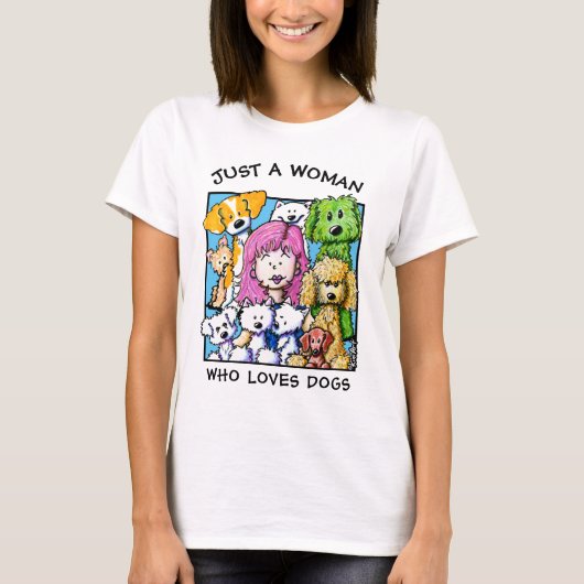 犬を愛するキニアートウーマン Tシャツ (正面)