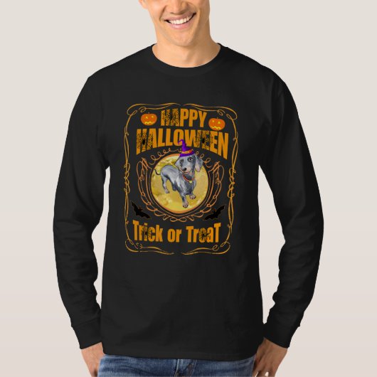 犬を愛する人に最適なダックスシュント・ハロウィーン Tシャツ (正面)