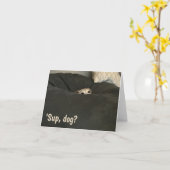 犬を愛する人のためのおもしろいなメッセージカード カード (黄色い花)