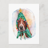 犬を愛する人のためのバセット・ハウンド・クリスマス・ギフト シーズンポストカード (正面)