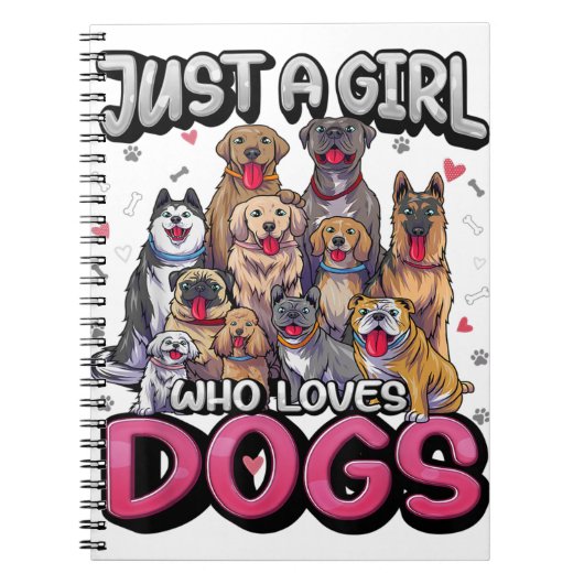 犬を愛する女おもしろいの子G ノートブック (正面)