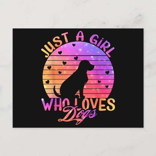 犬を愛する女の子 シーズンポストカード (正面)