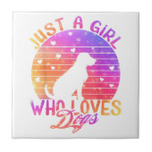 犬を愛する女の子 タイル (正面)
