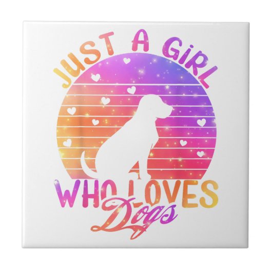犬を愛する女の子 タイル (正面)