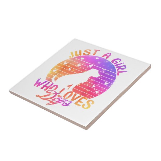 犬を愛する女の子 タイル (側面)