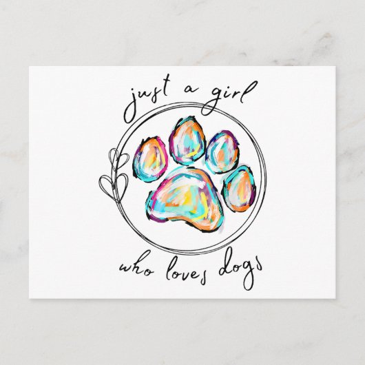 犬を愛する女の子 ポストカード (正面)