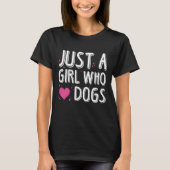 犬を愛する女の子 Tシャツ (正面)