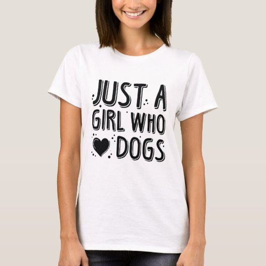 犬を愛する女の子 Tシャツ (正面)
