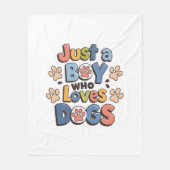 犬を愛する少年 | ソフト&コージーフリースブラ フリースブランケット (正面)