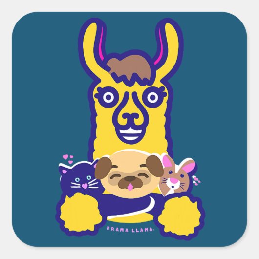 犬を愛する獣医の動物 スクエアシール (正面)