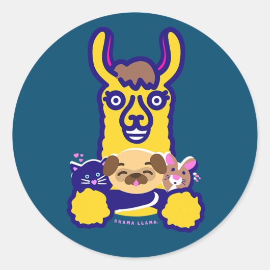 犬を愛する獣医の動物 ラウンドシール (正面)