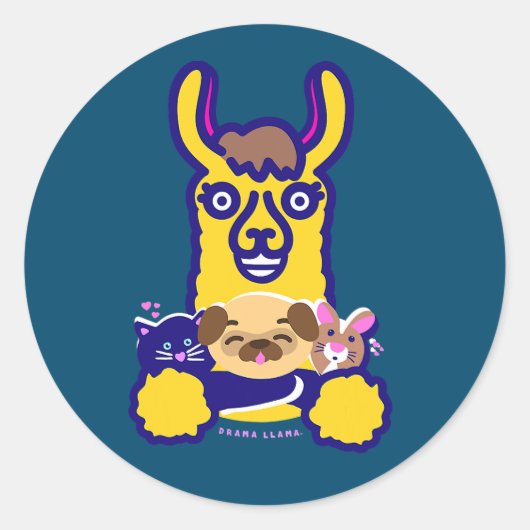 犬を愛する獣医の動物 ラウンドシール (正面)