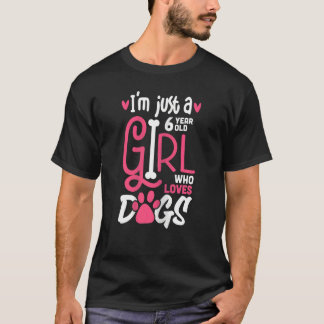 犬を愛する6歳の女の子子子子犬の子6th Bir Tシャツ