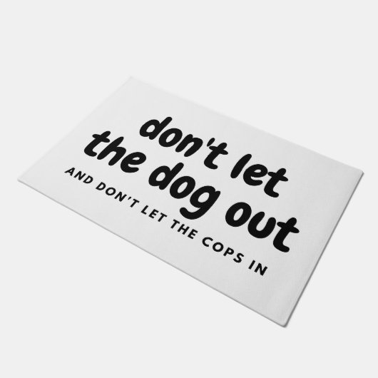 犬を戸の敷物から出すな ドアマット (アングル)