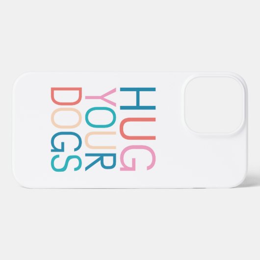 犬を抱き締める iPhoneケース (裏面横)