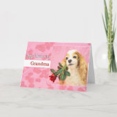 犬を持つハッピーバレンタインデーの祖母は上がり、 シーズンカード (正面)