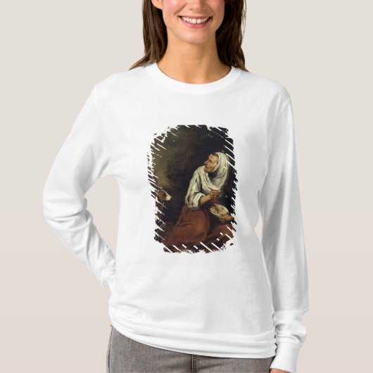 犬を持つ老女 Tシャツ (正面)