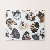 犬を持つ陽気なイラストレーション ジグソーパズル (横)