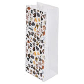 犬を持つ陽気なイラストレーション ワインギフトバッグ (正面アングル)