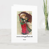 犬を持つMaud Humphreyの冬の女の子 シーズンカード (裏面)