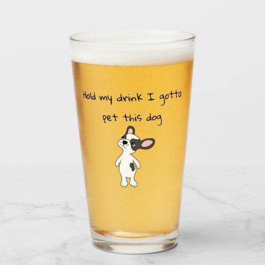 犬を撫でないと ビールグラス タンブラーグラス (ドリンク正面)