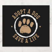犬を救命救活に採用する スパークリングワインラベル (シングルラベル)