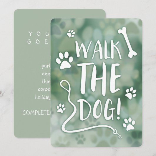 犬を散歩させる 招待状 (正面/裏面)