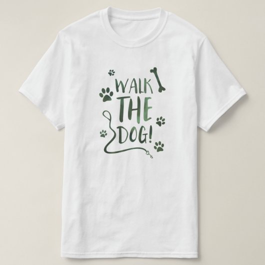 犬を散歩させる Tシャツ (デザイン正面)