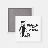 犬を散歩する マグネット (正面/裏面)