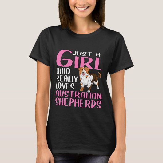 犬を本当に愛する女の子オージー Tシャツ (正面)