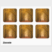 犬を歩くシールに貼った秋 スクエアシール (シート)